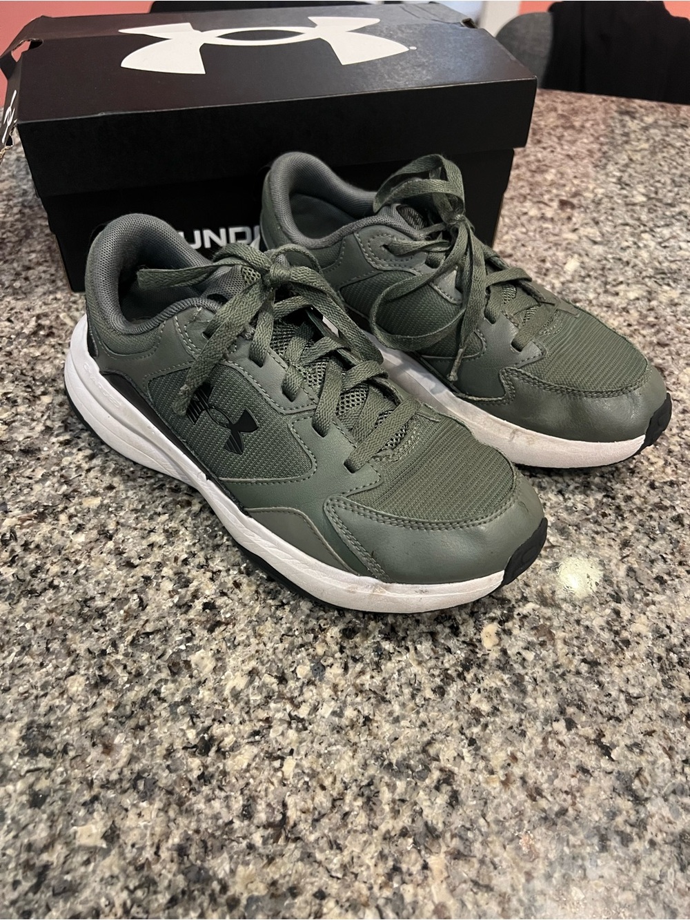 Under Armour Olive Green Athletic Sneakers with White Midsole